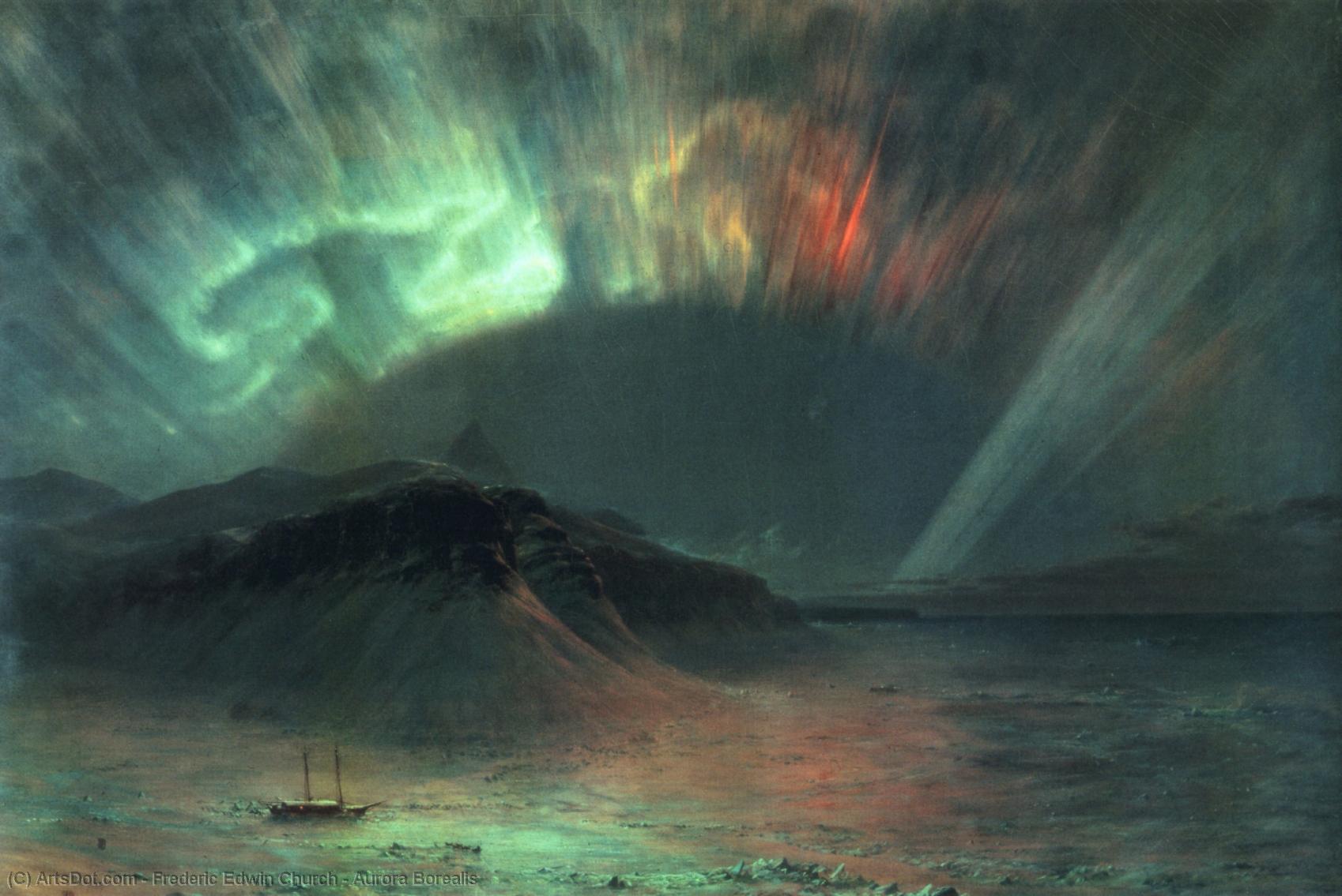 Wikioo.org - The Encyclopedia of Fine Arts - Painting, Artwork by Frederic Edwin Church - Aurora Borealis