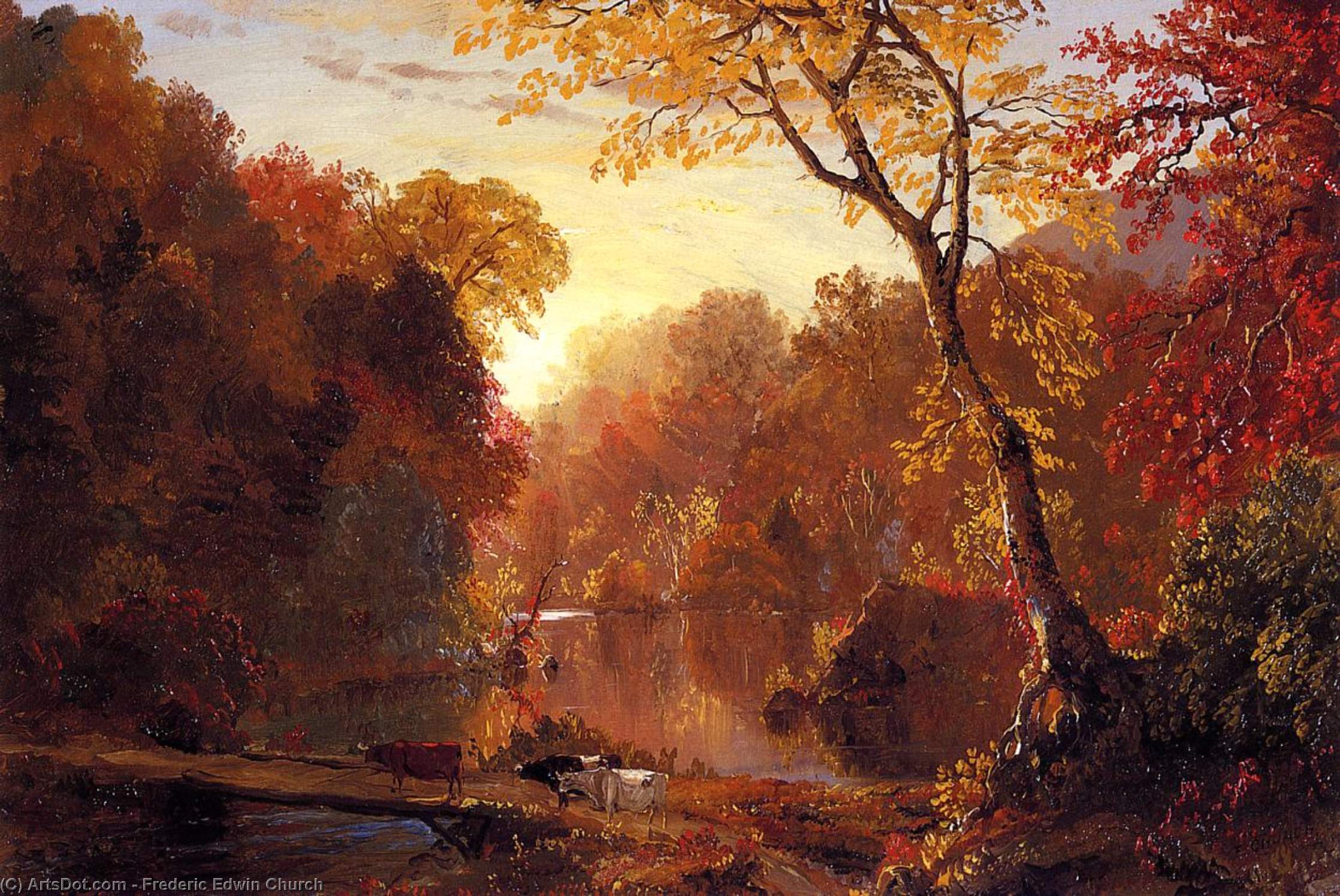 Wikioo.org - The Encyclopedia of Fine Arts - Painting, Artwork by Frederic Edwin Church - Autumn in North America