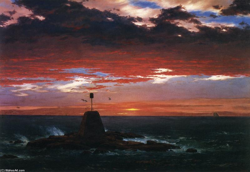 Wikioo.org - The Encyclopedia of Fine Arts - Painting, Artwork by Frederic Edwin Church - Beacon, off Mount Desert Island