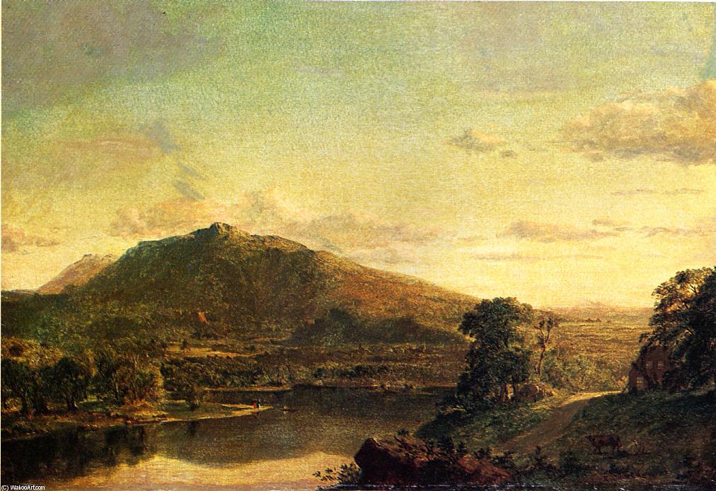 Wikioo.org – L'Encyclopédie des Beaux Arts - Peinture, Oeuvre de Frederic Edwin Church - chiffres dans un de nouvelles angleterre paysage