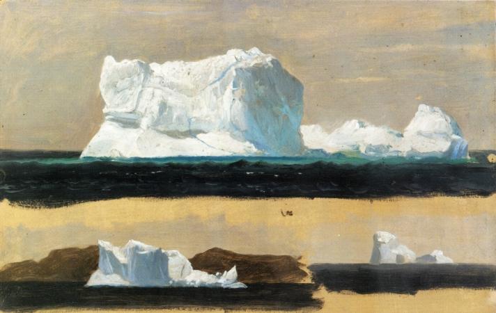 Wikioo.org - The Encyclopedia of Fine Arts - Painting, Artwork by Frederic Edwin Church - Icebergs, Twillingate, Newfoundland