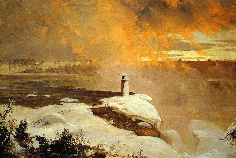 Wikioo.org - The Encyclopedia of Fine Arts - Painting, Artwork by Frederic Edwin Church - Niagara Falls from Goat Island, Winter