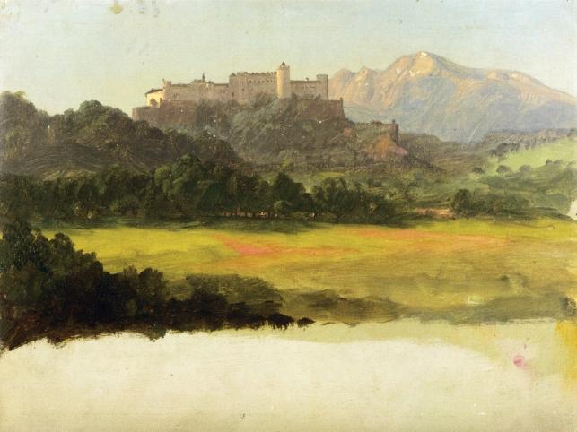 Wikioo.org - The Encyclopedia of Fine Arts - Painting, Artwork by Frederic Edwin Church - Salzburg, Austria, View of the Castle