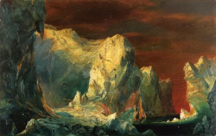 Wikioo.org - The Encyclopedia of Fine Arts - Painting, Artwork by Frederic Edwin Church - Study for 'The Icebergs'
