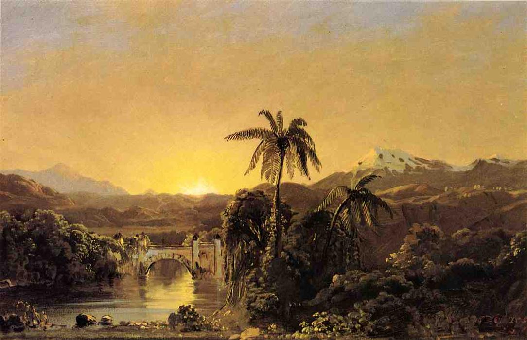 Wikioo.org - The Encyclopedia of Fine Arts - Painting, Artwork by Frederic Edwin Church - Sunset in Ecuador