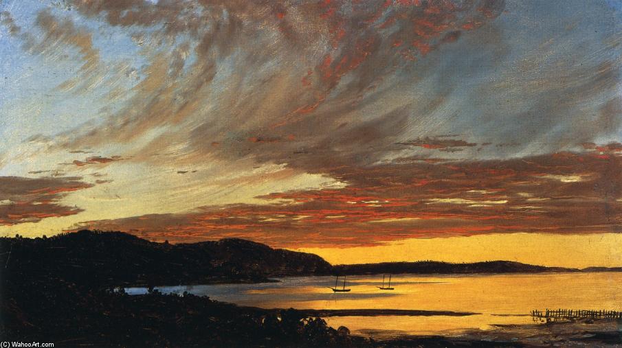Wikioo.org - The Encyclopedia of Fine Arts - Painting, Artwork by Frederic Edwin Church - Sunset, Bar Harbor