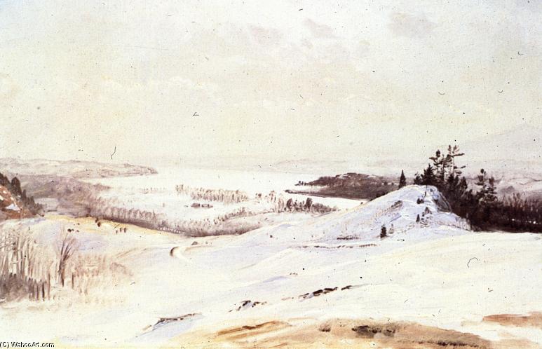 WikiOO.org - 백과 사전 - 회화, 삽화 Frederic Edwin Church - The Hudson Valley in Winter from Olana