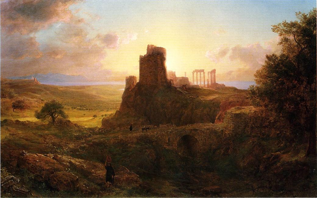 Wikioo.org - The Encyclopedia of Fine Arts - Painting, Artwork by Frederic Edwin Church - The Ruins at Sunion, Greece