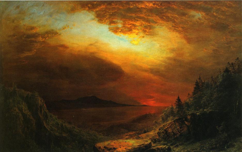 Wikioo.org - The Encyclopedia of Fine Arts - Painting, Artwork by Frederic Edwin Church - Twilight Mount Desert Island, Maine