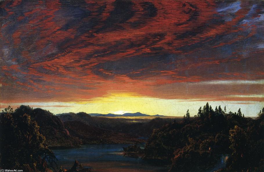 Wikioo.org - The Encyclopedia of Fine Arts - Painting, Artwork by Frederic Edwin Church - Twilight, a Sketch