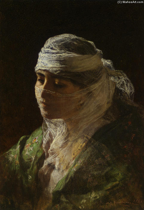 WikiOO.org - Encyclopedia of Fine Arts - Maľba, Artwork Frederick Arthur Bridgman - A Veiled Beauty