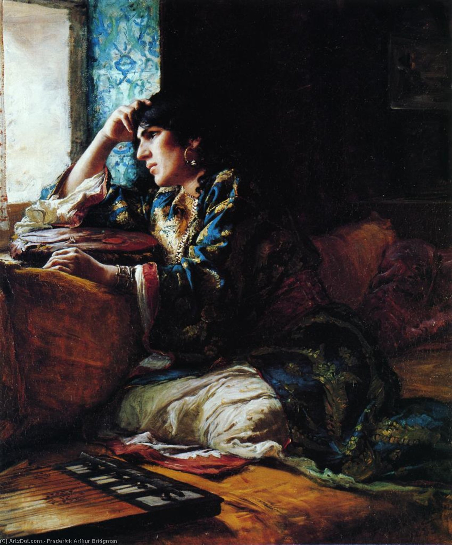 Wikioo.org - The Encyclopedia of Fine Arts - Painting, Artwork by Frederick Arthur Bridgman - Aicha, a Woman of Morocco