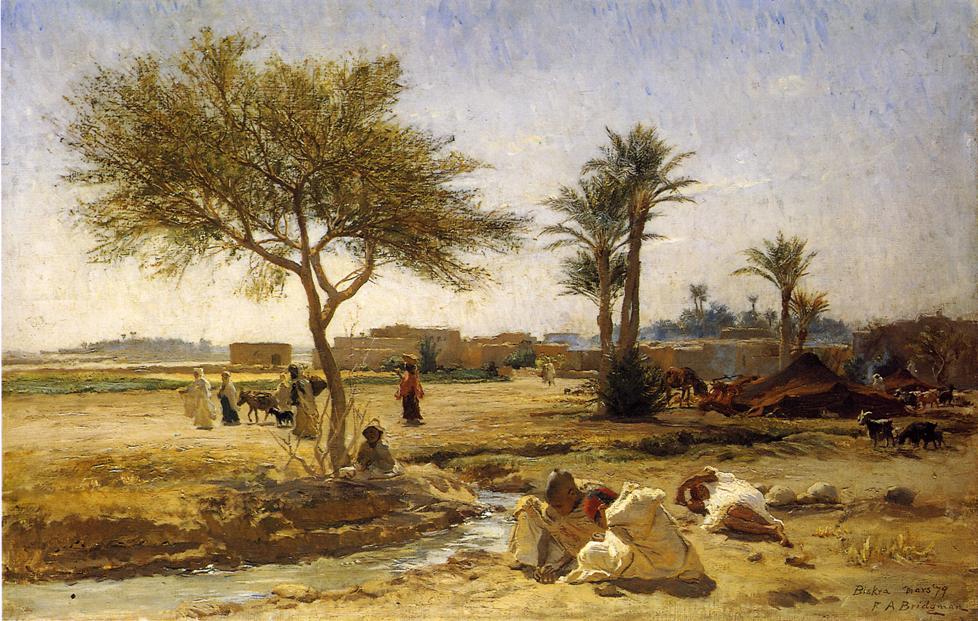 Wikioo.org - The Encyclopedia of Fine Arts - Painting, Artwork by Frederick Arthur Bridgman - An Arab Village