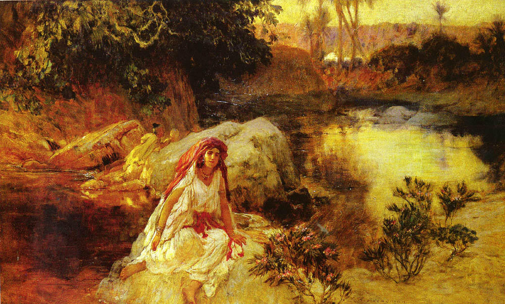 Wikioo.org - The Encyclopedia of Fine Arts - Painting, Artwork by Frederick Arthur Bridgman - At The Oasis