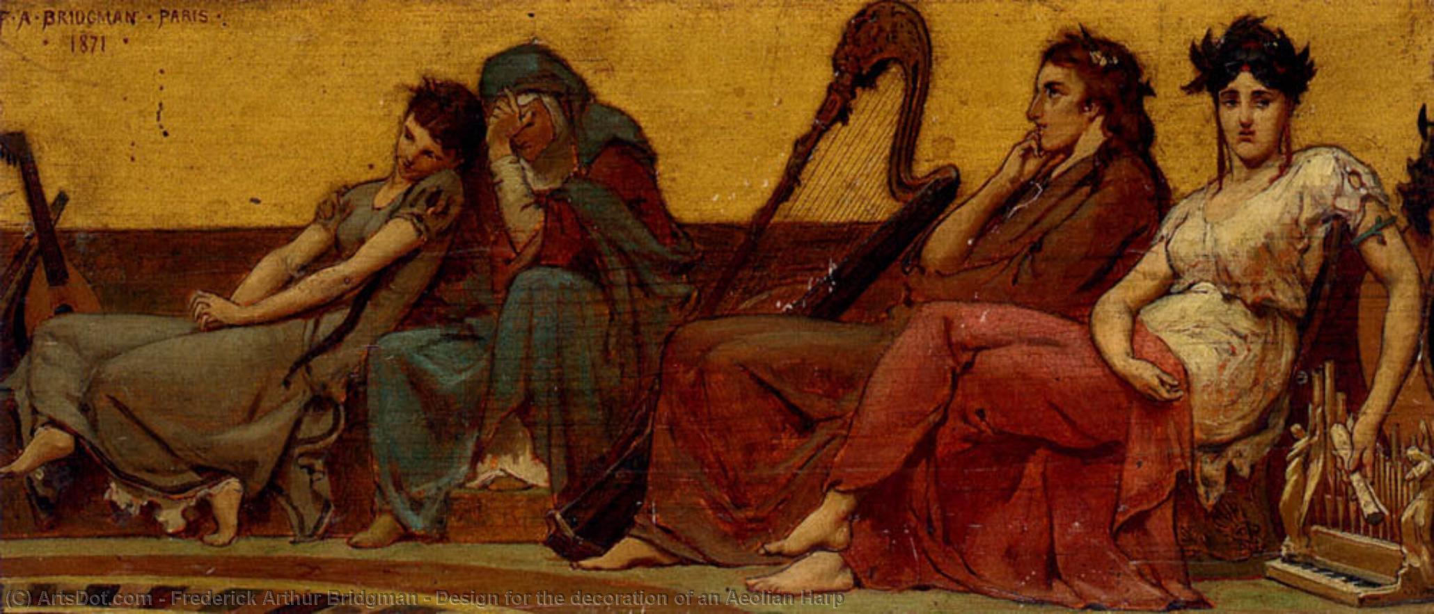 Wikioo.org - Encyklopedia Sztuk Pięknych - Malarstwo, Grafika Frederick Arthur Bridgman - Design for the decoration of an Aeolian Harp