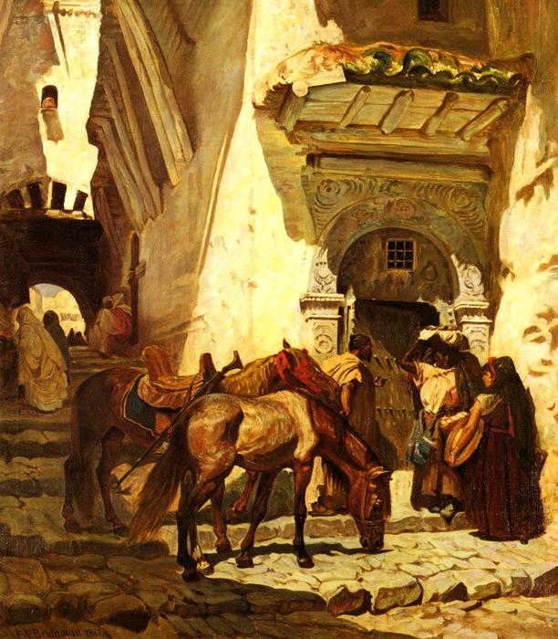 Wikioo.org - The Encyclopedia of Fine Arts - Painting, Artwork by Frederick Arthur Bridgman - Near the Kasbah