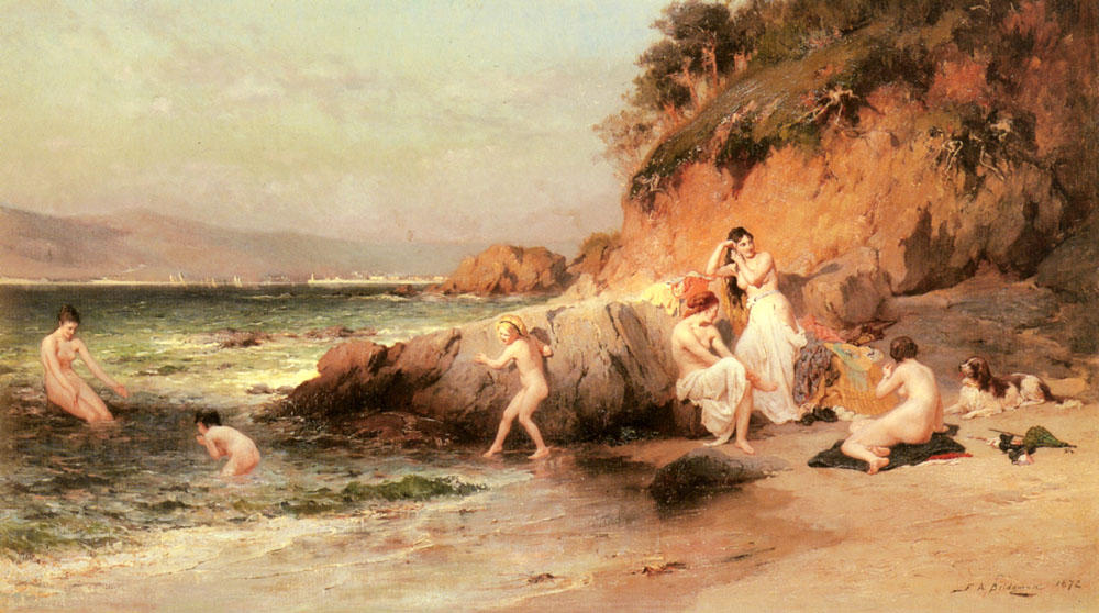 WikiOO.org - Encyclopedia of Fine Arts - Maleri, Artwork Frederick Arthur Bridgman - The Bathing Beauties