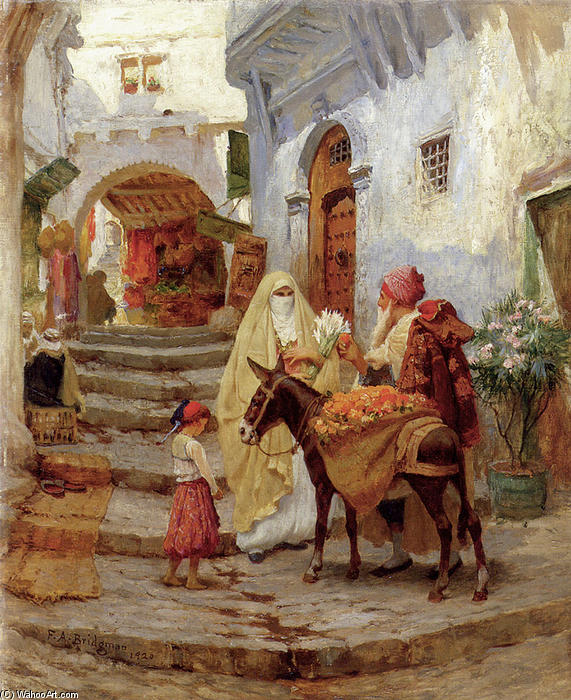 WikiOO.org - Encyclopedia of Fine Arts - Maleri, Artwork Frederick Arthur Bridgman - The Orange Seller 1