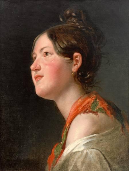 WikiOO.org - אנציקלופדיה לאמנויות יפות - ציור, יצירות אמנות Friedrich Ritter Von Amerling - Portrait of a Girl from Profile