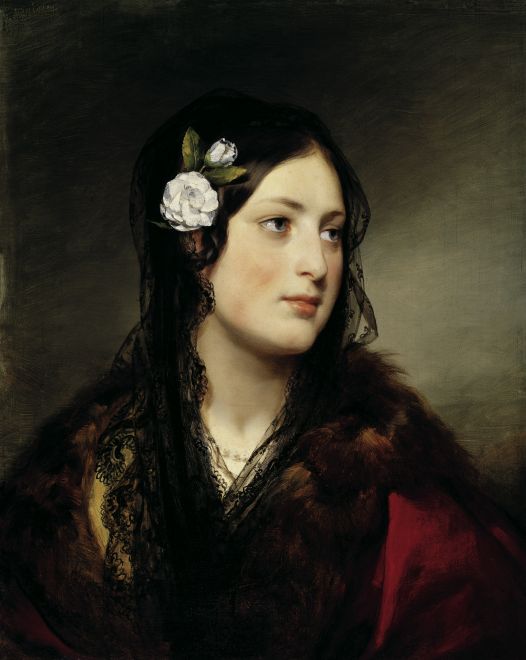 Wikioo.org – La Enciclopedia de las Bellas Artes - Pintura, Obras de arte de Friedrich Ritter Von Amerling - Retrato de Elise Kreuzbereger