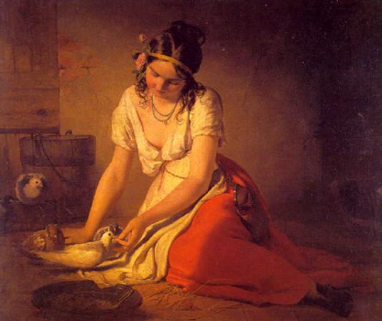 WikiOO.org - אנציקלופדיה לאמנויות יפות - ציור, יצירות אמנות Friedrich Ritter Von Amerling - The Deaf Girl