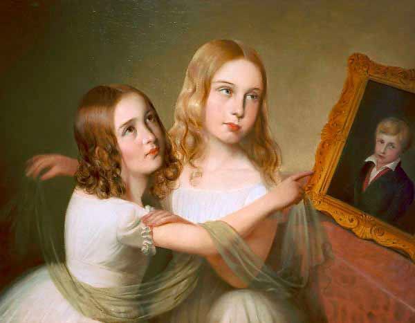 Wikioo.org - The Encyclopedia of Fine Arts - Painting, Artwork by Friedrich Ritter Von Amerling - Two Sisters