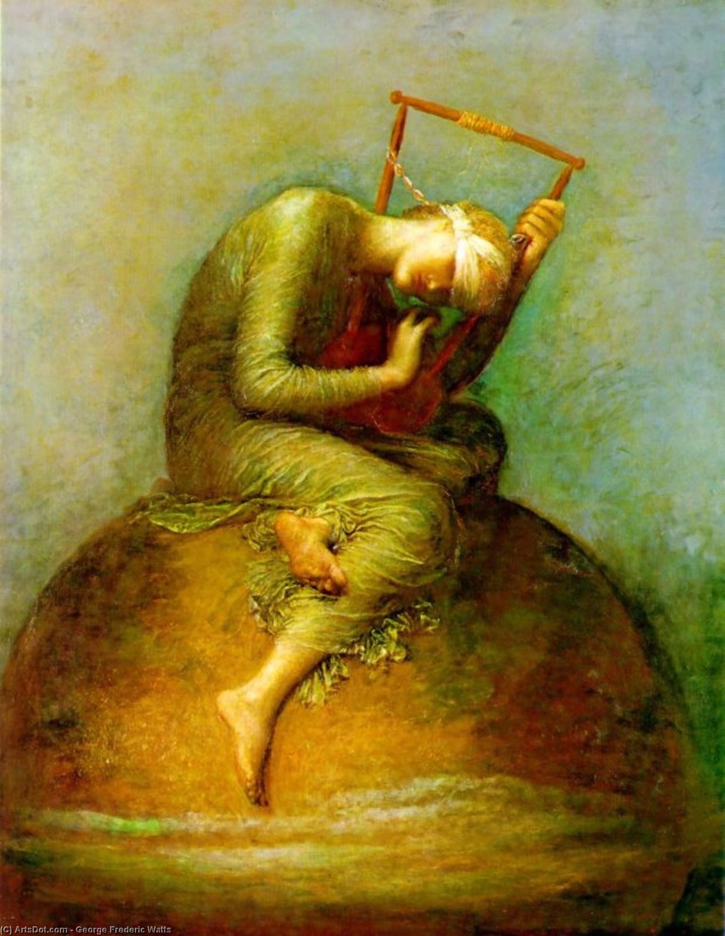 Wikioo.org - The Encyclopedia of Fine Arts - Painting, Artwork by George Frederic Watts - Hope