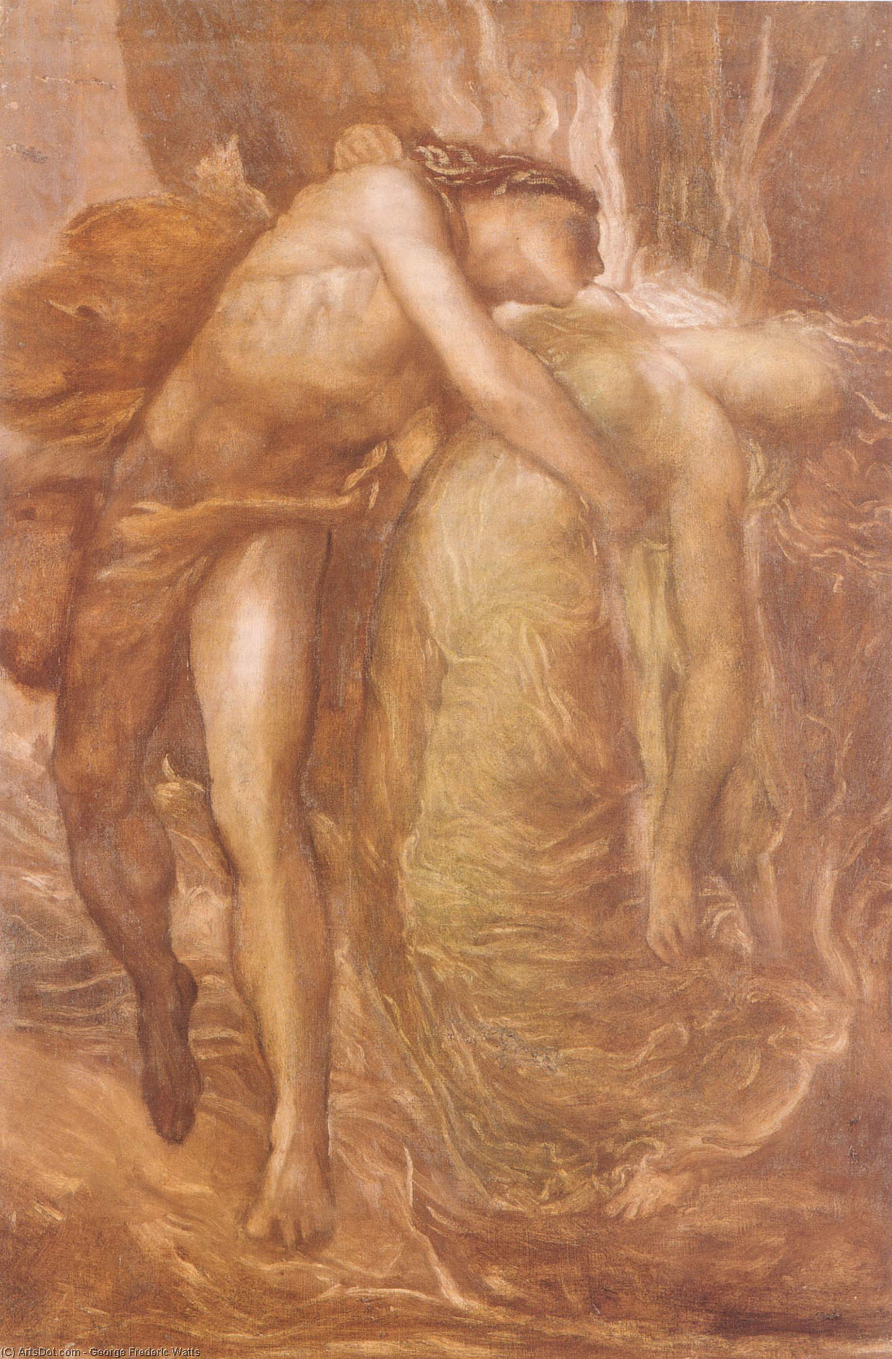 Wikioo.org - The Encyclopedia of Fine Arts - Painting, Artwork by George Frederic Watts - Orpheus and Eurydice 1