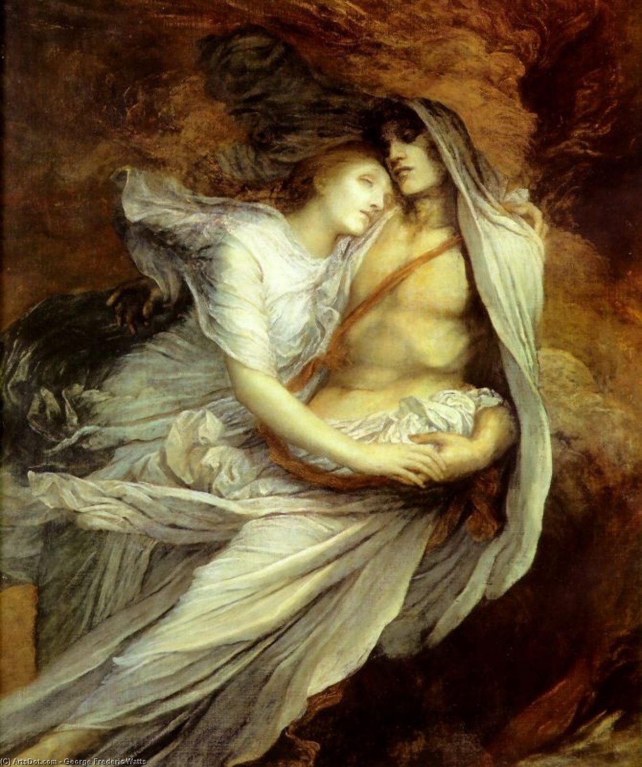 Wikioo.org - The Encyclopedia of Fine Arts - Painting, Artwork by George Frederic Watts - Pablo and Francesca