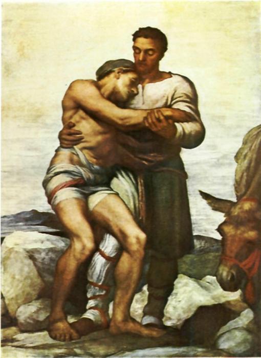 Wikioo.org - The Encyclopedia of Fine Arts - Painting, Artwork by George Frederic Watts - The Good Samaritan
