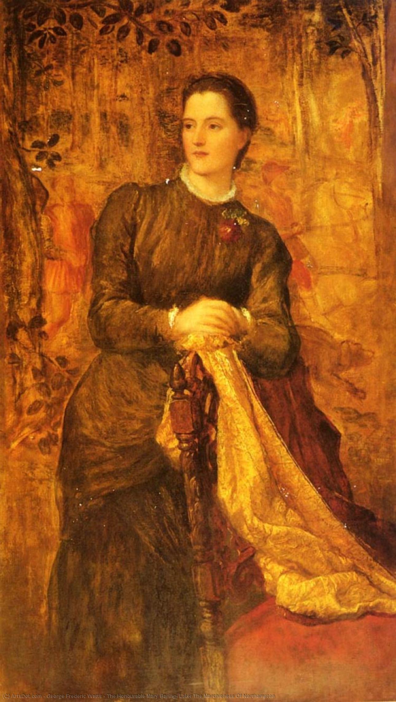 Wikioo.org - The Encyclopedia of Fine Arts - Painting, Artwork by George Frederic Watts - The Honourable Mary Baring, Later The Marchioness Of Northampton