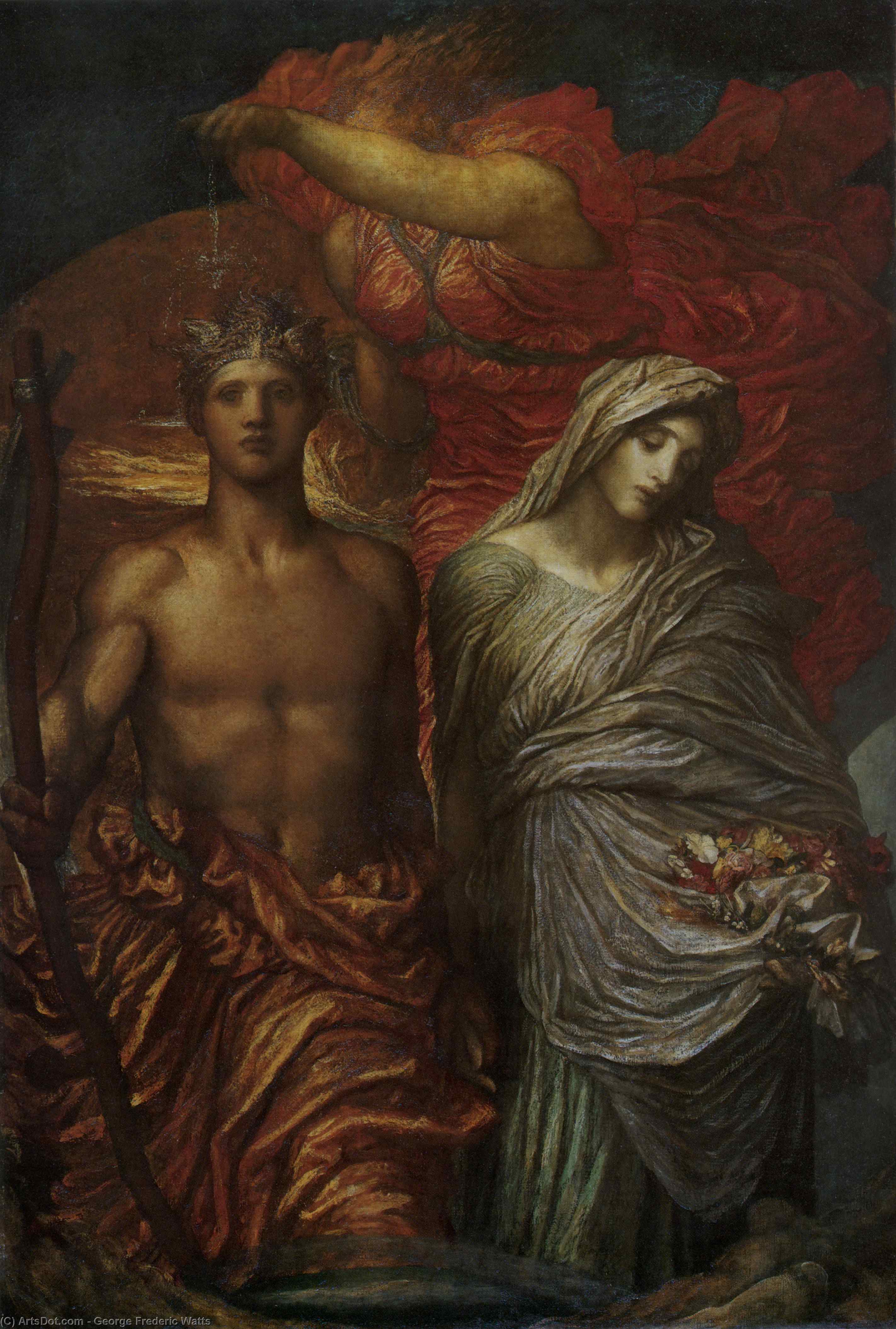 Wikioo.org - The Encyclopedia of Fine Arts - Painting, Artwork by George Frederic Watts - Time, Death and Judgement