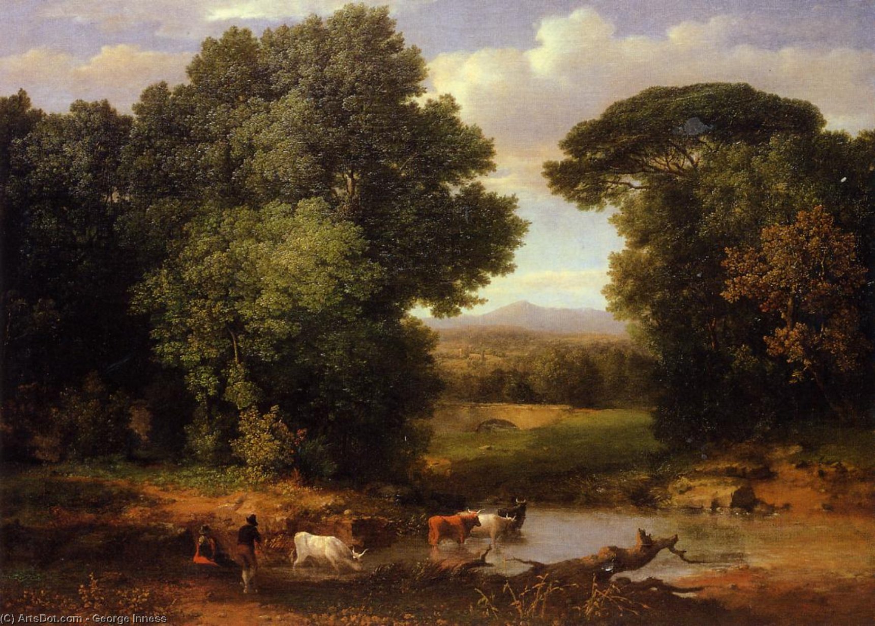 Wikioo.org - The Encyclopedia of Fine Arts - Painting, Artwork by George Inness - A Bit of Roman Aqueduct