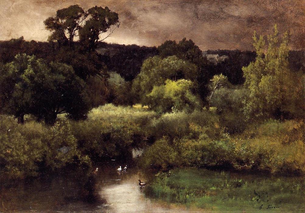 Wikioo.org - The Encyclopedia of Fine Arts - Painting, Artwork by George Inness - A Gray, Lowery Day