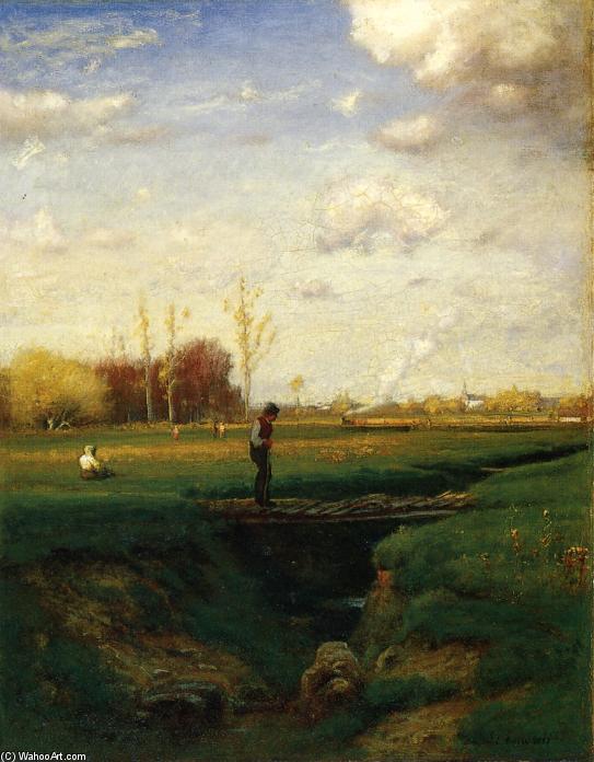 Wikioo.org - The Encyclopedia of Fine Arts - Painting, Artwork by George Inness - A Short Cut, Watchung Station, N.J.