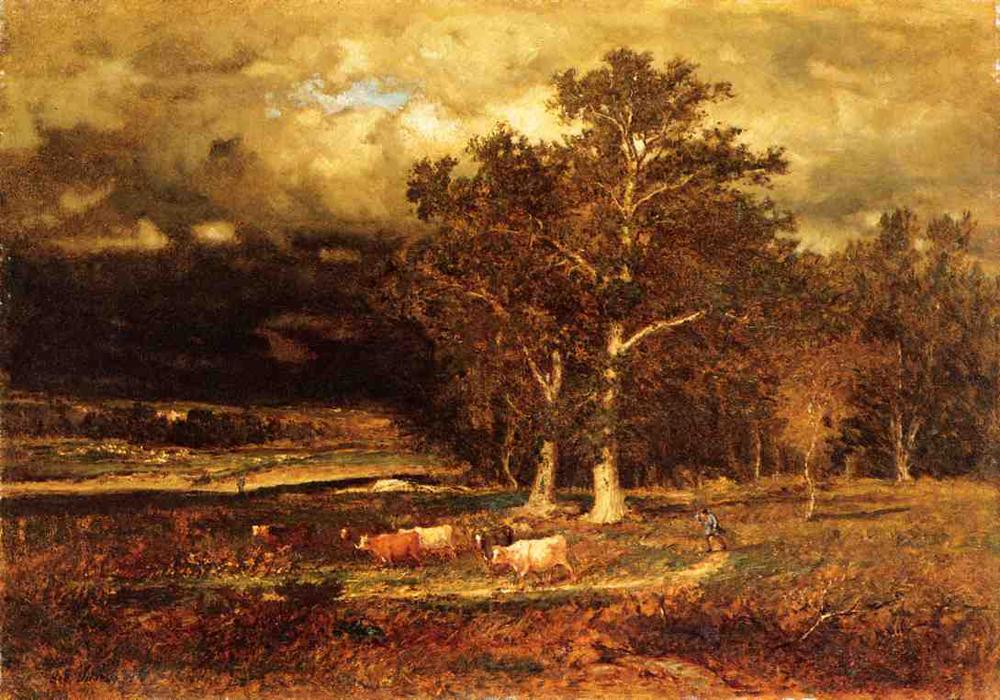 WikiOO.org - אנציקלופדיה לאמנויות יפות - ציור, יצירות אמנות George Inness - Approaching Storm