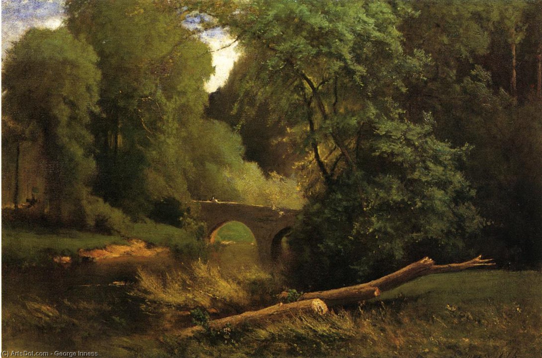 Wikioo.org - The Encyclopedia of Fine Arts - Painting, Artwork by George Inness - Cromwell's Bridge