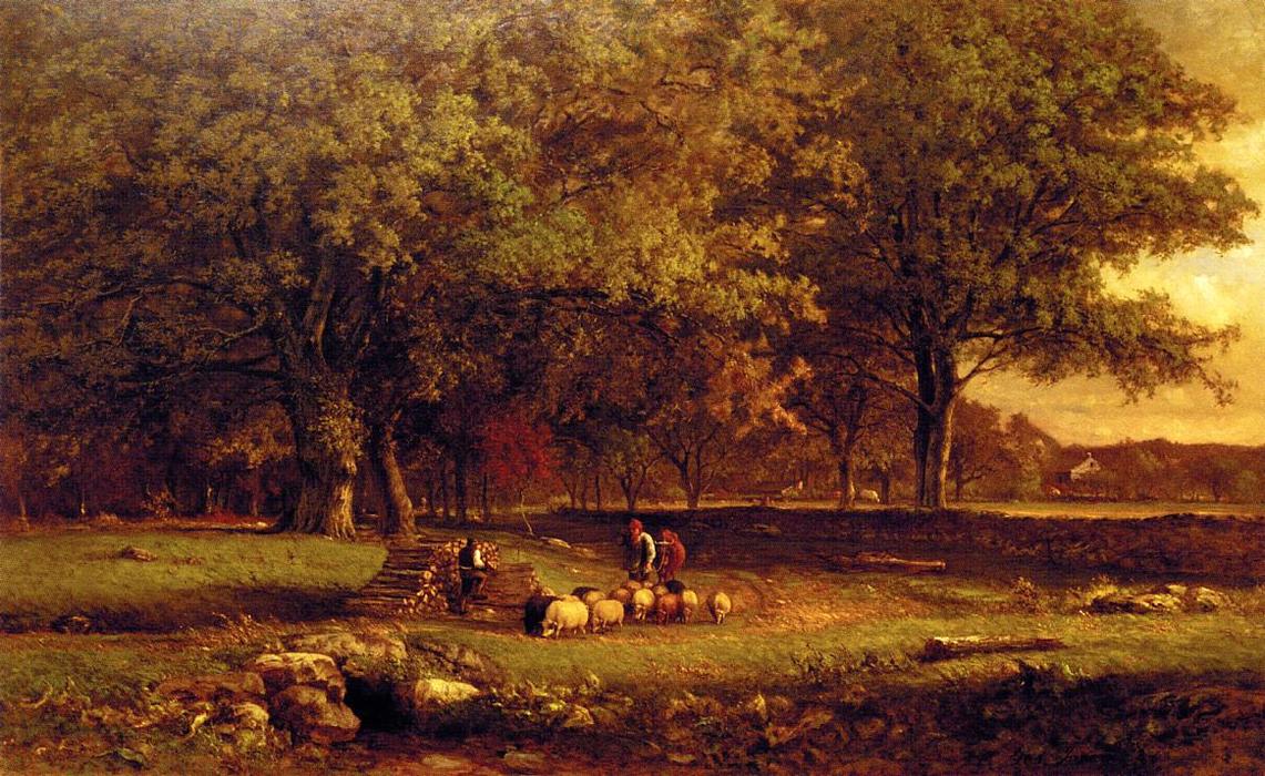 Wikioo.org - The Encyclopedia of Fine Arts - Painting, Artwork by George Inness - Evening