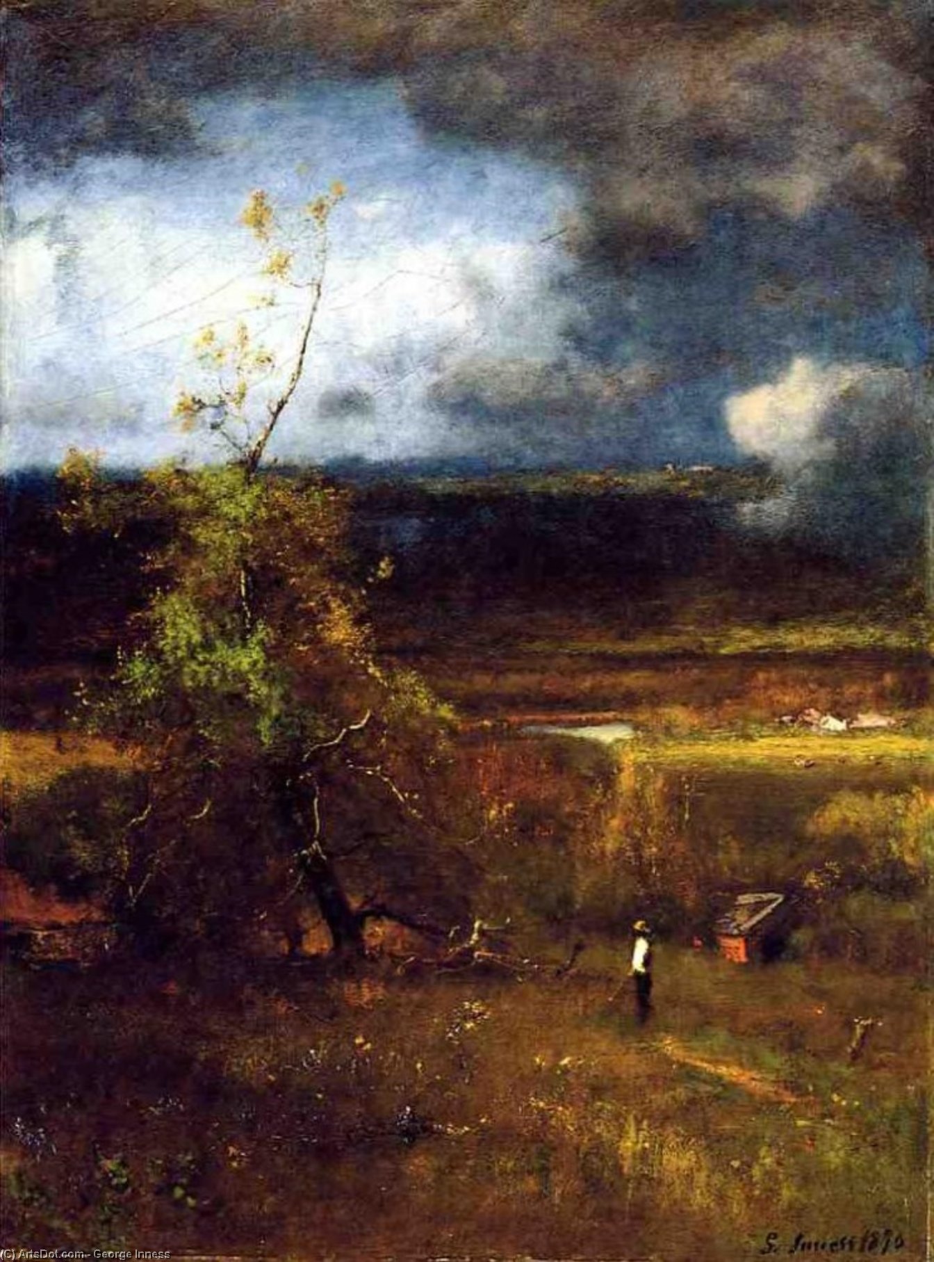 Wikioo.org - The Encyclopedia of Fine Arts - Painting, Artwork by George Inness - Gethering Clouds
