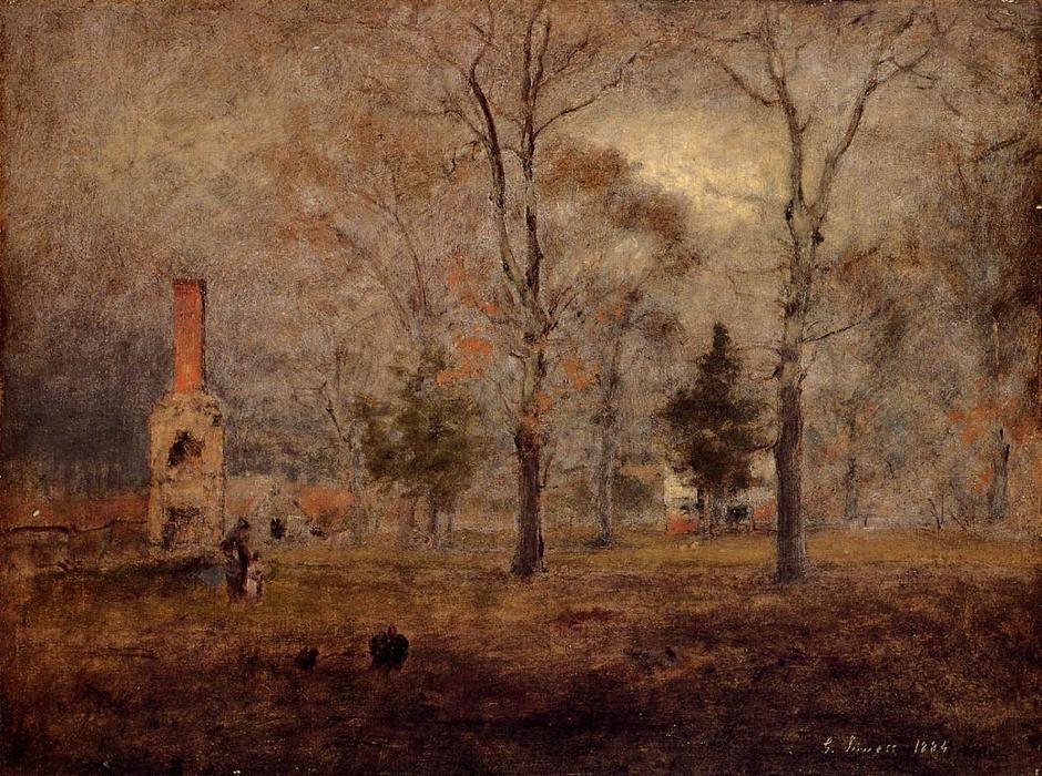Wikioo.org - The Encyclopedia of Fine Arts - Painting, Artwork by George Inness - Gray Day, Goochland, Virgnia