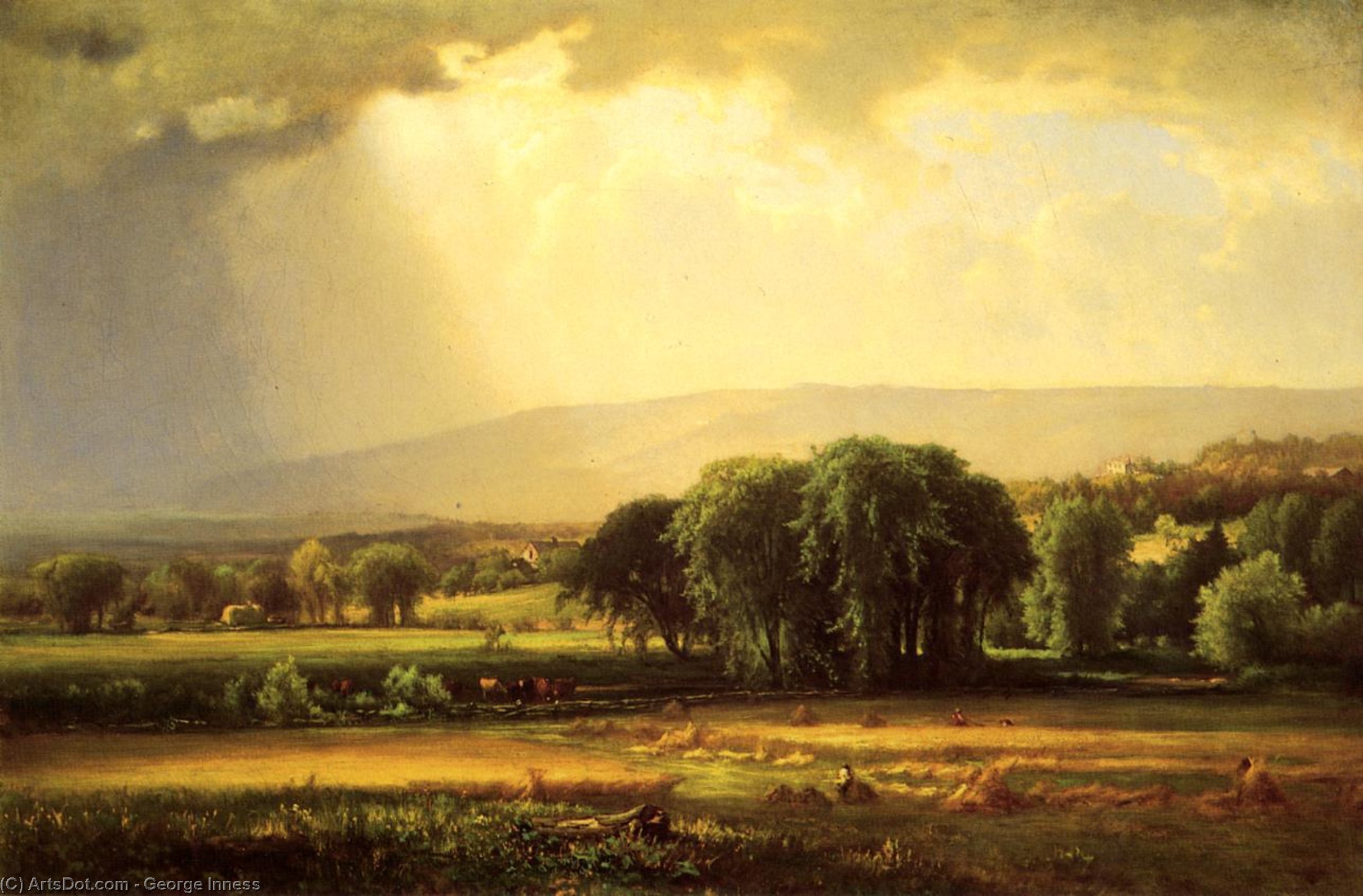 WikiOO.org - אנציקלופדיה לאמנויות יפות - ציור, יצירות אמנות George Inness - Harvest Scene in the Delaware Valley