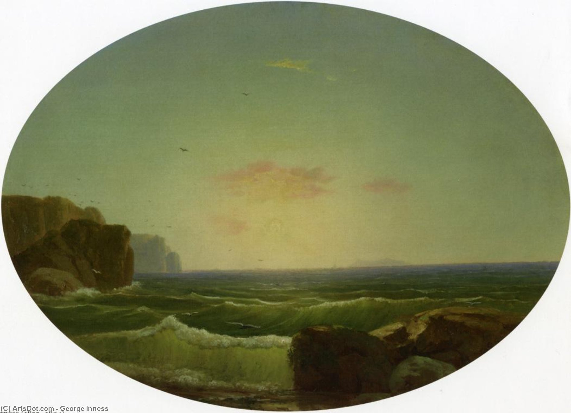 Wikioo.org - The Encyclopedia of Fine Arts - Painting, Artwork by George Inness - Marine off Big Rock