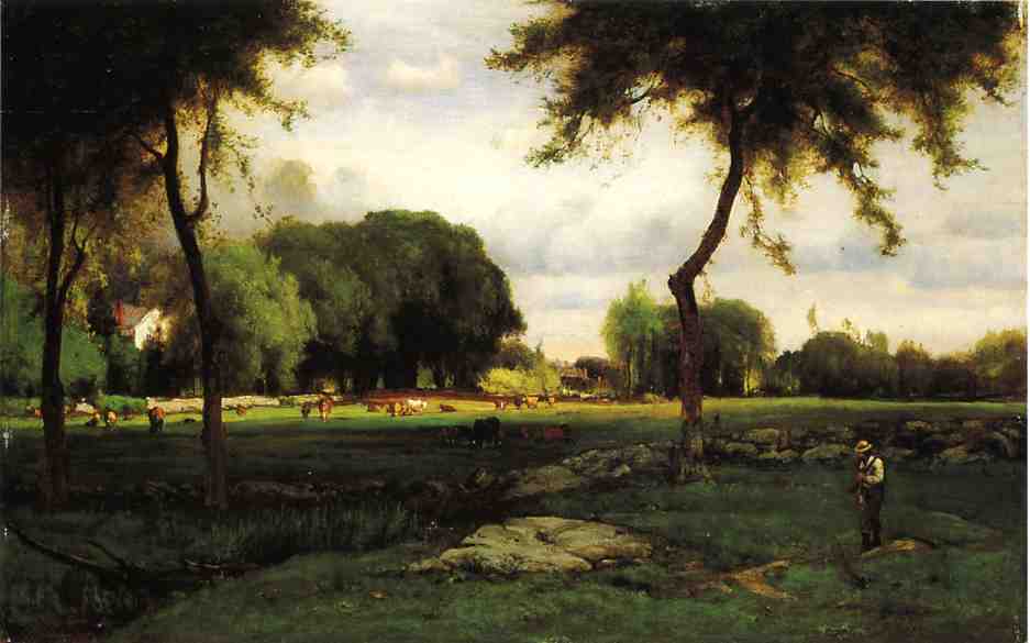 Wikioo.org - The Encyclopedia of Fine Arts - Painting, Artwork by George Inness - Montclair Evening