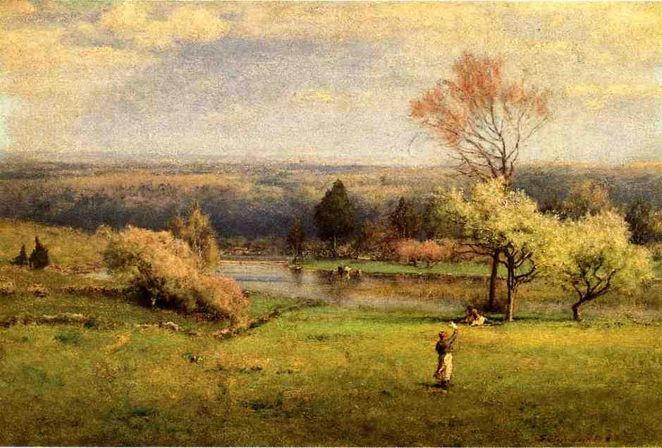 WikiOO.org - Encyclopedia of Fine Arts - Maľba, Artwork George Inness - Pond at Milton on the Hudson 1
