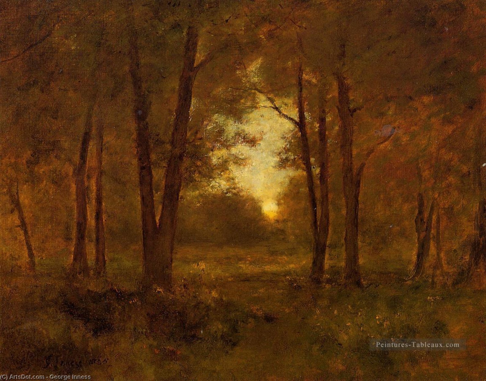 WikiOO.org - אנציקלופדיה לאמנויות יפות - ציור, יצירות אמנות George Inness - Sundown near Montclair