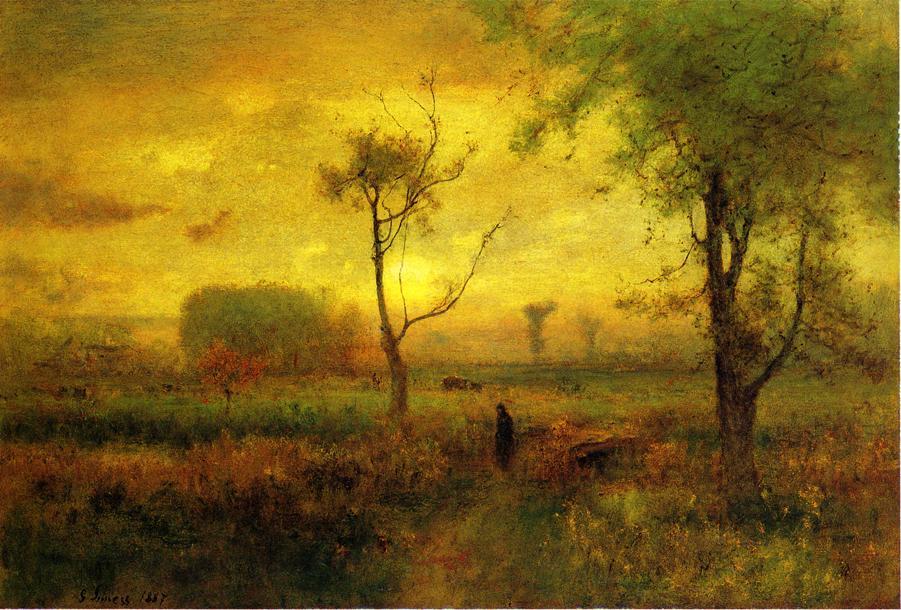 WikiOO.org - Encyclopedia of Fine Arts - Målning, konstverk George Inness - Sunrise