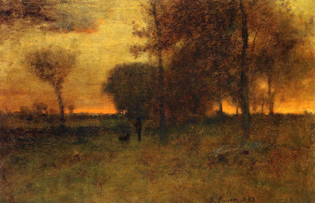 WikiOO.org - אנציקלופדיה לאמנויות יפות - ציור, יצירות אמנות George Inness - Sunset Glow