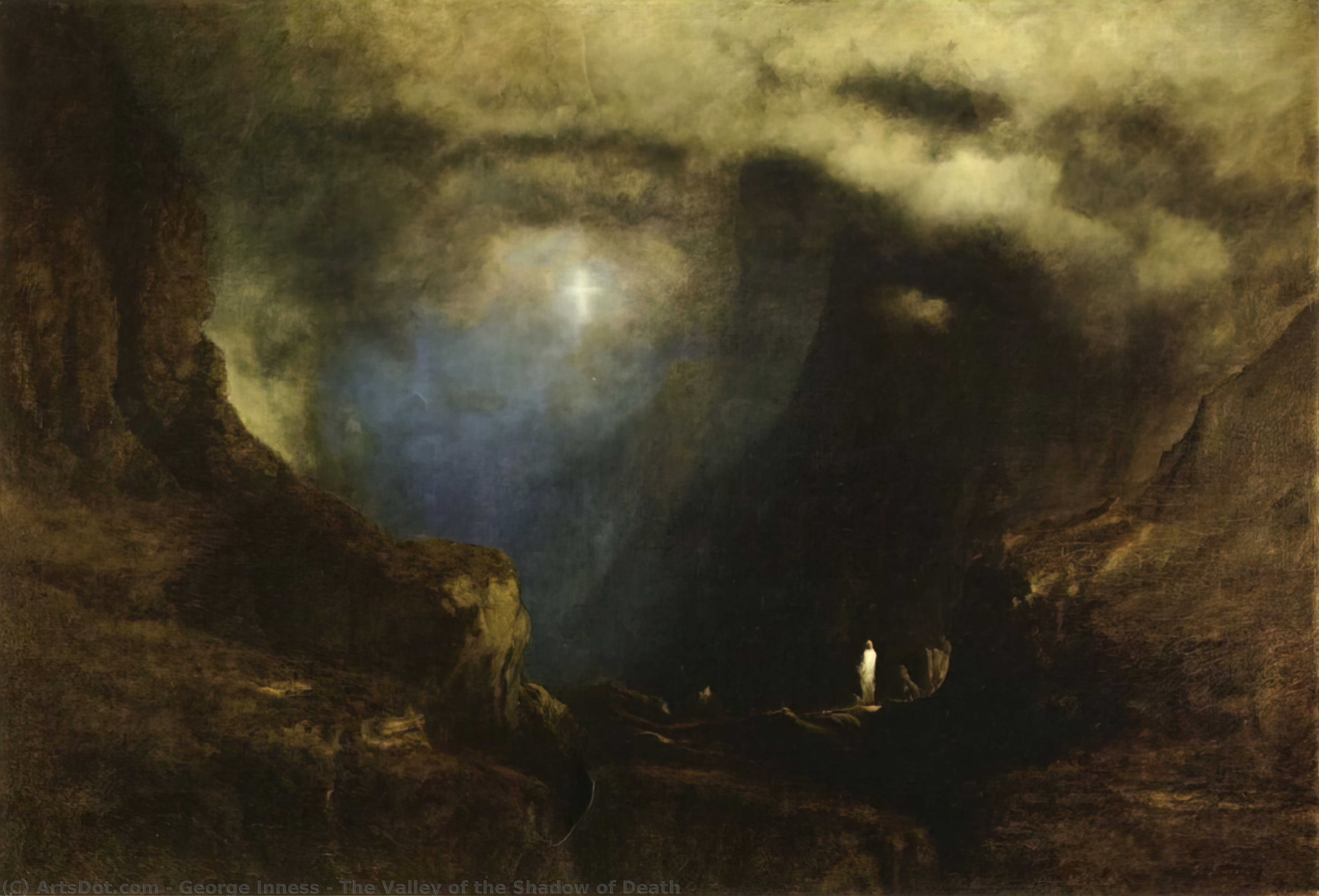WikiOO.org – 美術百科全書 - 繪畫，作品 George Inness - 山谷 的  的  阴影  的  死亡
