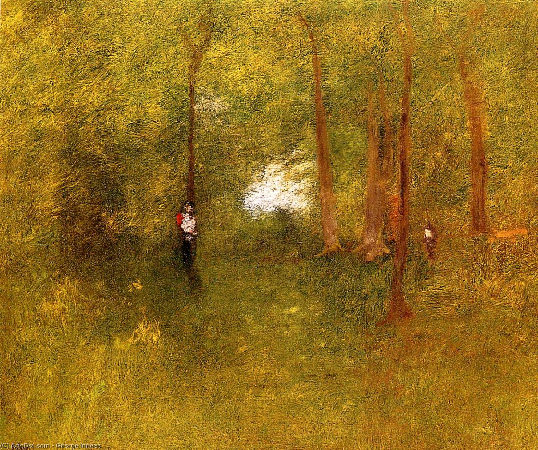 WikiOO.org - Encyclopedia of Fine Arts - Målning, konstverk George Inness - Woodland Interior