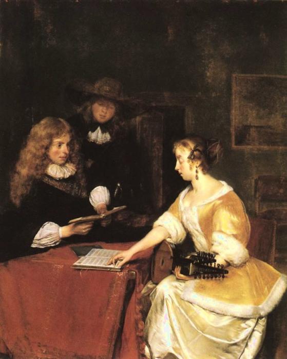 Wikioo.org - The Encyclopedia of Fine Arts - Painting, Artwork by Gerard Ter Borch The Younger - A Concert